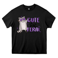 Black cute but feral Heavy Core Tee - MaliasSmallBusiness