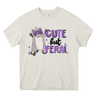 Cream cute but feral Heavy Core Tee - MaliasSmallBusiness
