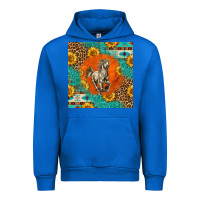Cobalt western percheron horse Urban Hoodie - LillyAllenDesigns