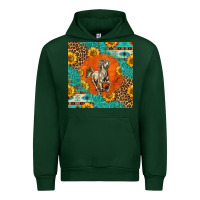 Forest Green western percheron horse Urban Hoodie - LillyAllenDesigns