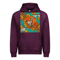 Mauve Wine western percheron horse Urban Hoodie - LillyAllenDesigns
