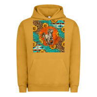 Pigment Peanut Butter western percheron horse Urban Hoodie - LillyAllenDesigns