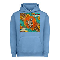 Pigment Pebble Blue western percheron horse Urban Hoodie - LillyAllenDesigns