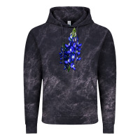 Cloud Black Bluebonnet Flower Vintage Hoodie - LillyAllenDesigns