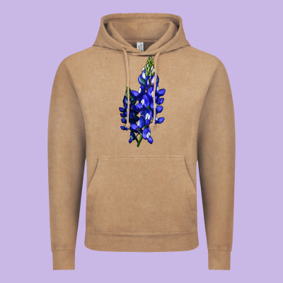 Bluebonnet Flower Vintage Hoodie Designed By Lillyallendesigns