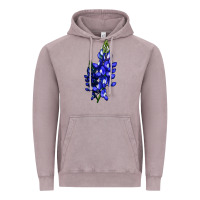 Vintage Zinc Bluebonnet Flower Vintage Hoodie - LillyAllenDesigns