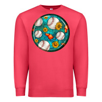 Cardinal baseball with sunflower round earrings Premium Sweatshirt - BundleAndBundleShop