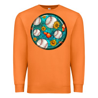 Carrot baseball with sunflower round earrings Premium Sweatshirt - BundleAndBundleShop
