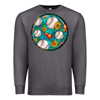 Charcoal Heather baseball with sunflower round earrings Premium Sweatshirt - BundleAndBundleShop