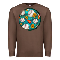 Chestnut baseball with sunflower round earrings Premium Sweatshirt - BundleAndBundleShop