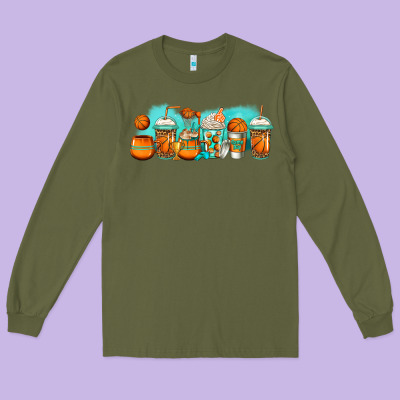 Basketball Coffee Cups Long Sleeve Tee Designed By Jasminsmagicworld