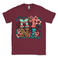 Burgundy floral leopard frame mini Classic Tee - LillyAllenDesigns