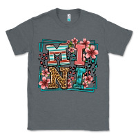 Charcoal Heather floral leopard frame mini Classic Tee - LillyAllenDesigns