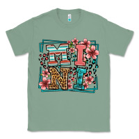 Sage floral leopard frame mini Classic Tee - LillyAllenDesigns
