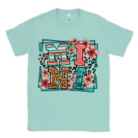 Seafoam floral leopard frame mini Classic Tee - LillyAllenDesigns