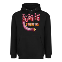 Black Valentines Day Cupid's Love Lodge Heavyweight Hoodie - FaDigitalArtStudio