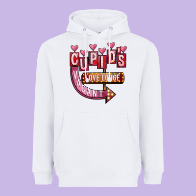 Valentines Day Cupid's Love Lodge Heavyweight Hoodie Designed By Fadigitalartstudio