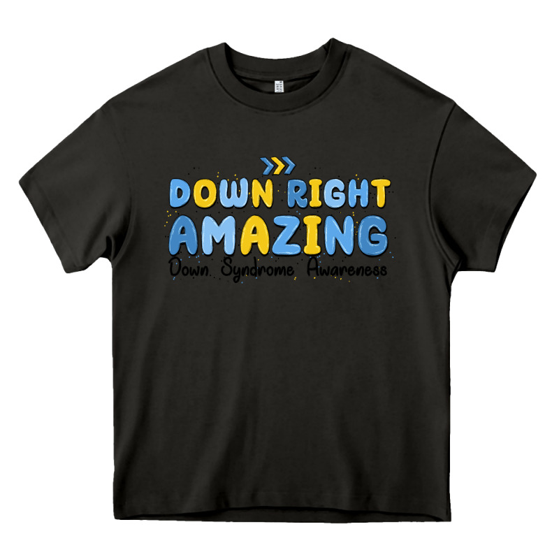 Down Right Amazing Down Syndrome Awareness Heavy Core Tee by MaliasSmallBusiness | Teevron