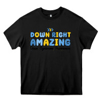 Black down right amazing down syndrome awareness Heavy Core Tee - MaliasSmallBusiness