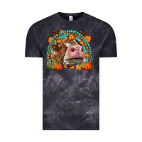 Cloud Black Fall Cow Rainbow Vintage Tee - LillyAllenDesigns