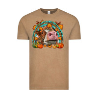 Vintage Coffee Fall Cow Rainbow Vintage Tee - LillyAllenDesigns