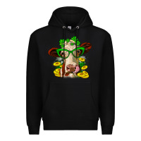 Black St. Patrick's Day cow Premium Hoodie - OliviaCreatesArt