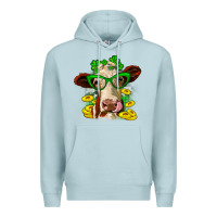 Blue Mist St. Patrick's Day cow Premium Hoodie - OliviaCreatesArt