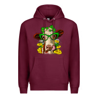 Burgundy St. Patrick's Day cow Premium Hoodie - OliviaCreatesArt