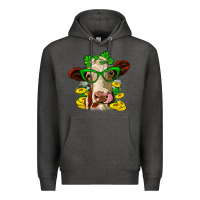 Charcoal Heather St. Patrick's Day cow Premium Hoodie - OliviaCreatesArt
