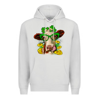 Dove Grey St. Patrick's Day cow Premium Hoodie - OliviaCreatesArt