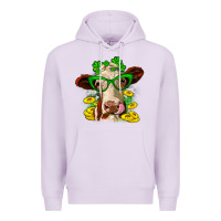 Lilac St. Patrick's Day cow Premium Hoodie - OliviaCreatesArt