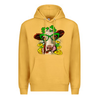 Mustard St. Patrick's Day cow Premium Hoodie - OliviaCreatesArt