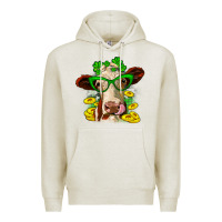 Oatmeal Heather St. Patrick's Day cow Premium Hoodie - OliviaCreatesArt