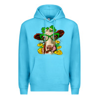 Ocean Blue St. Patrick's Day cow Premium Hoodie - OliviaCreatesArt