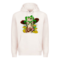 Pale Pink St. Patrick's Day cow Premium Hoodie - OliviaCreatesArt