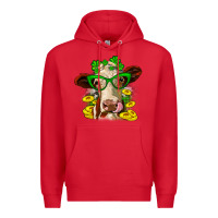 Red St. Patrick's Day cow Premium Hoodie - OliviaCreatesArt