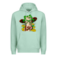 Seafoam St. Patrick's Day cow Premium Hoodie - OliviaCreatesArt
