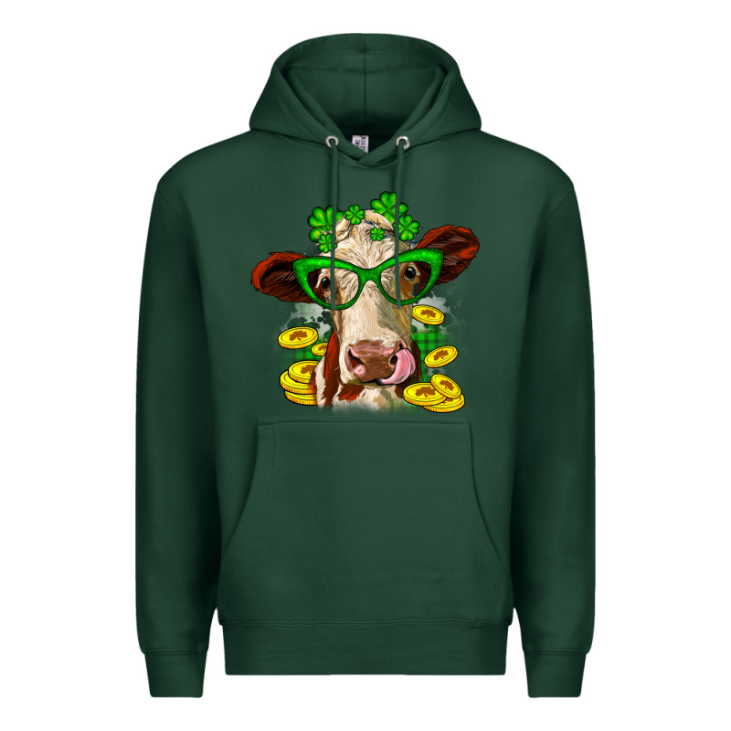 St. Patrick's Day Cow Premium Hoodie by OliviaCreatesArt | Teevron