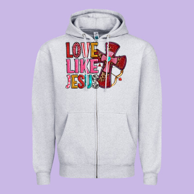 Love Like Jesus Zipper Hoodie Designed By Oliviacreatesart