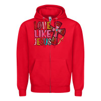 Red love like jesus Zipper Hoodie - OliviaCreatesArt