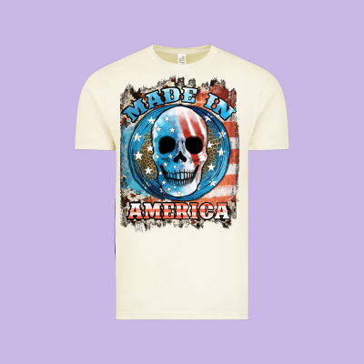 Made In America Skull Vintage Tee Designed By Jahusdesignshop