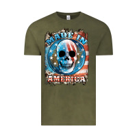 Vintage Olive made in america skull Vintage Tee - JahusDesignShop