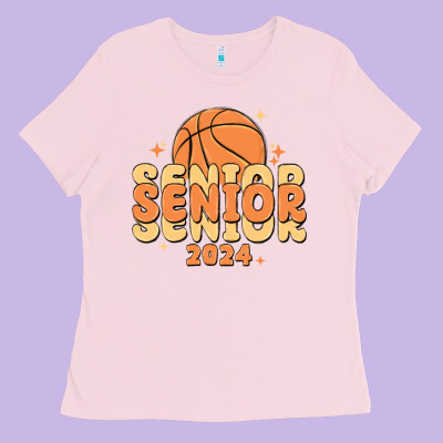 Basketball Senior 2024 Ladies Tee Designed By Maliassmallbusiness