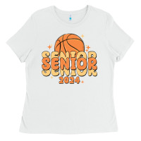 White basketball senior 2024 Ladies Tee - MaliasSmallBusiness