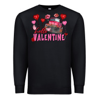 Black hello valentine valentine's day truck Premium Sweatshirt - FaDigitalArtStudio