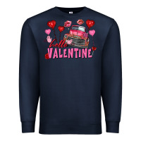 Navy hello valentine valentine's day truck Premium Sweatshirt - FaDigitalArtStudio