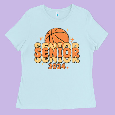 Basketball Senior 2024 Ladies Tee Designed By Maliassmallbusiness