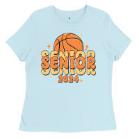 Baby Blue basketball senior 2024 Ladies Tee - MaliasSmallBusiness