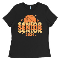Black basketball senior 2024 Ladies Tee - MaliasSmallBusiness