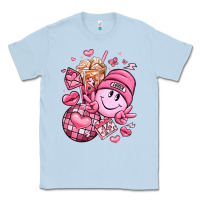 Dusty Blue retro valentines day Classic Tee - LillyAllenDesigns